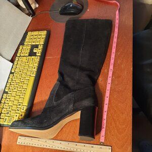 NEW ! Vince Camuto Pearlanie Over Knee Boot Suede Black Size Various